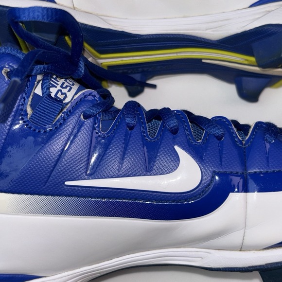 Men's Nike BSBL Huarache Baseball Cleats Size 8 Blue & White Great Condition - Picture 2 of 9